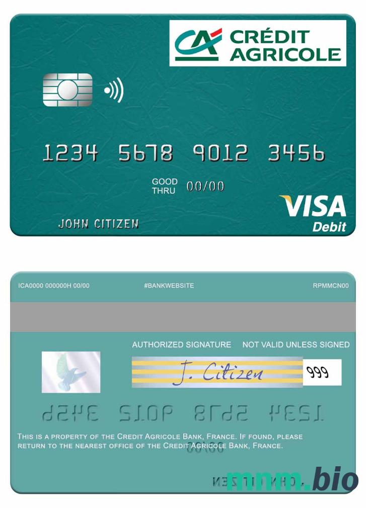 France Credit Agricole Bank visa debet karta